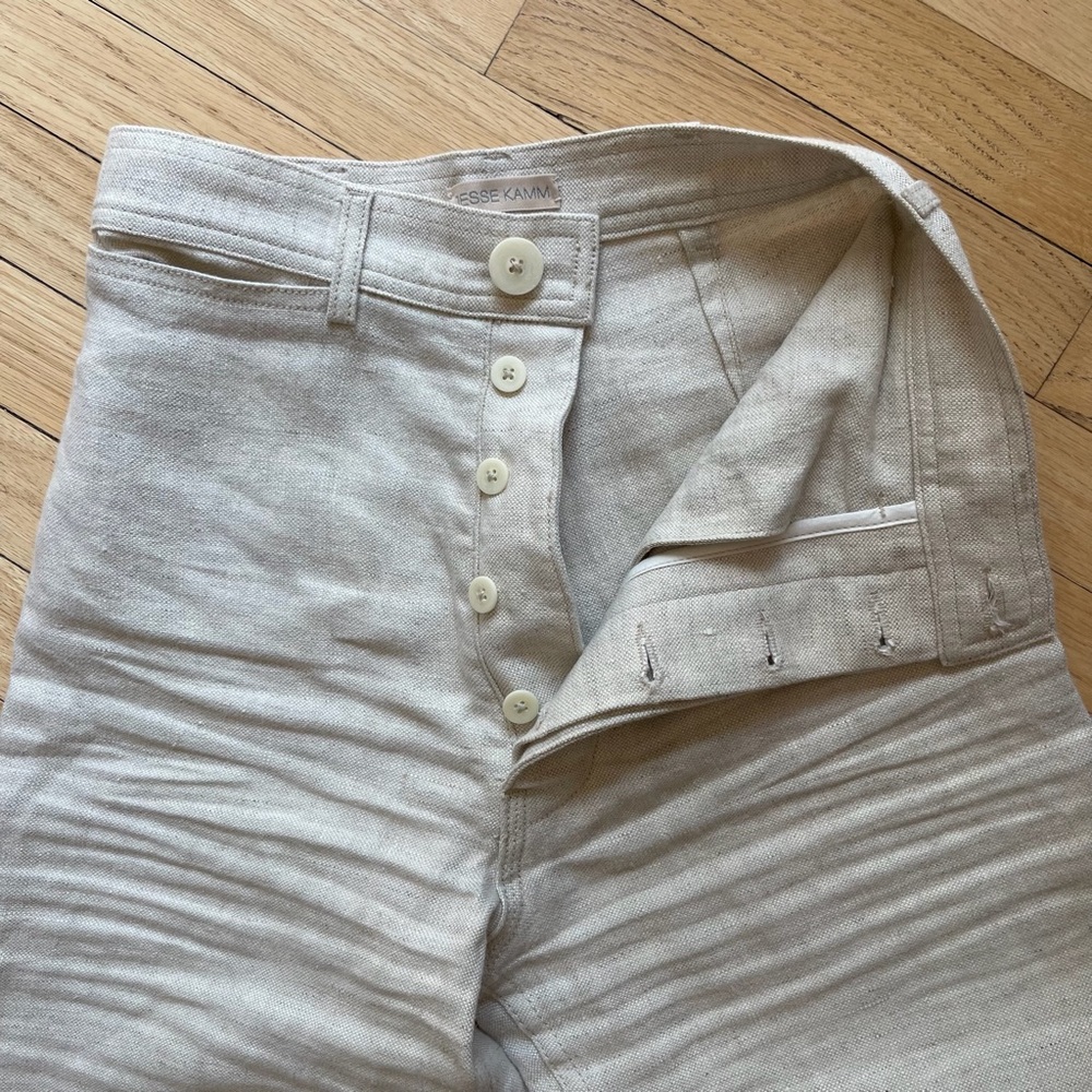 Jesse Kamm 100% Linen Sailor Pants - Natural - 4 - Archived Limited Run) - Picture 9 of 15